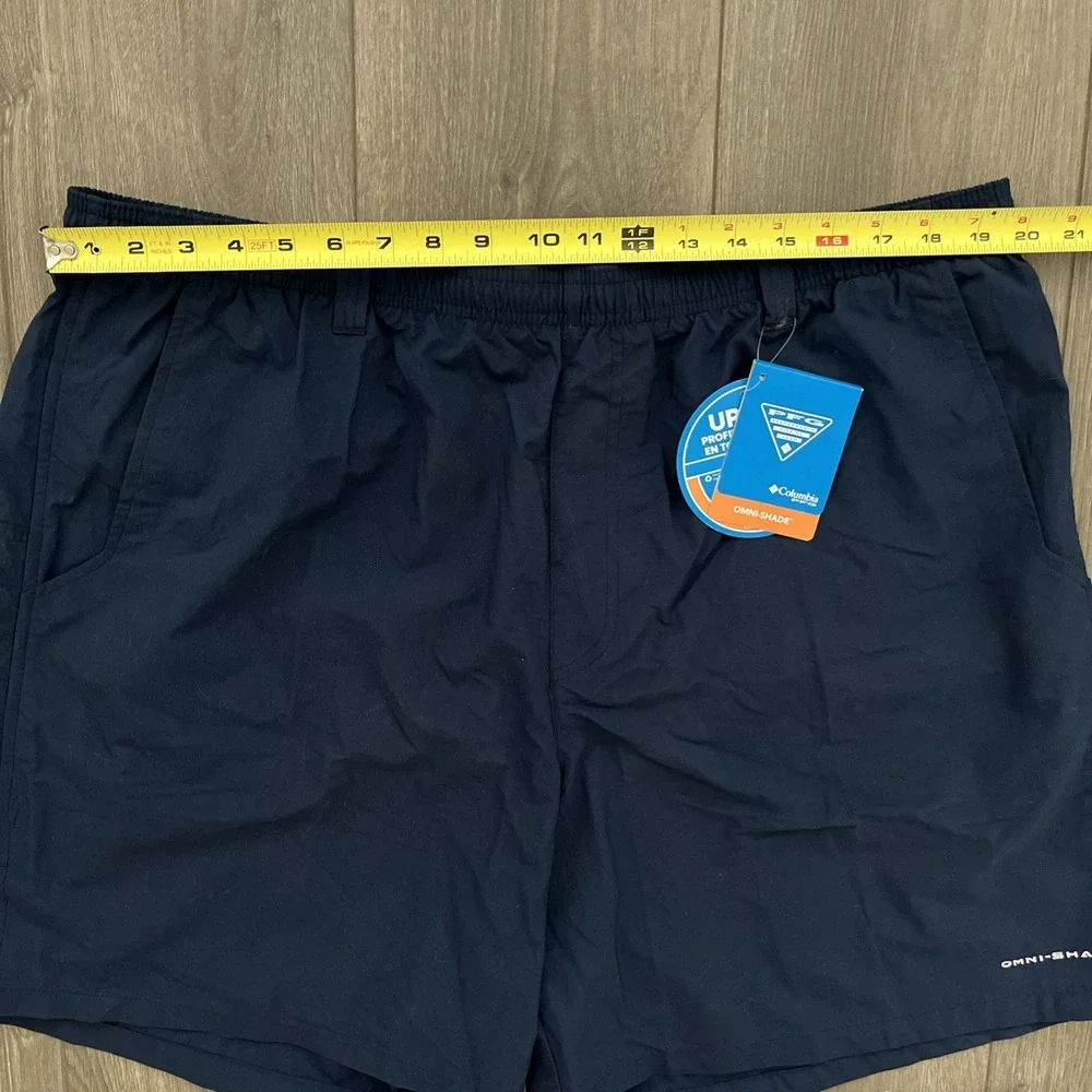 Columbia Omni Shade UPF 50 Swim Trunks Mens 2XL Navy Blue Pockets Lined NWT